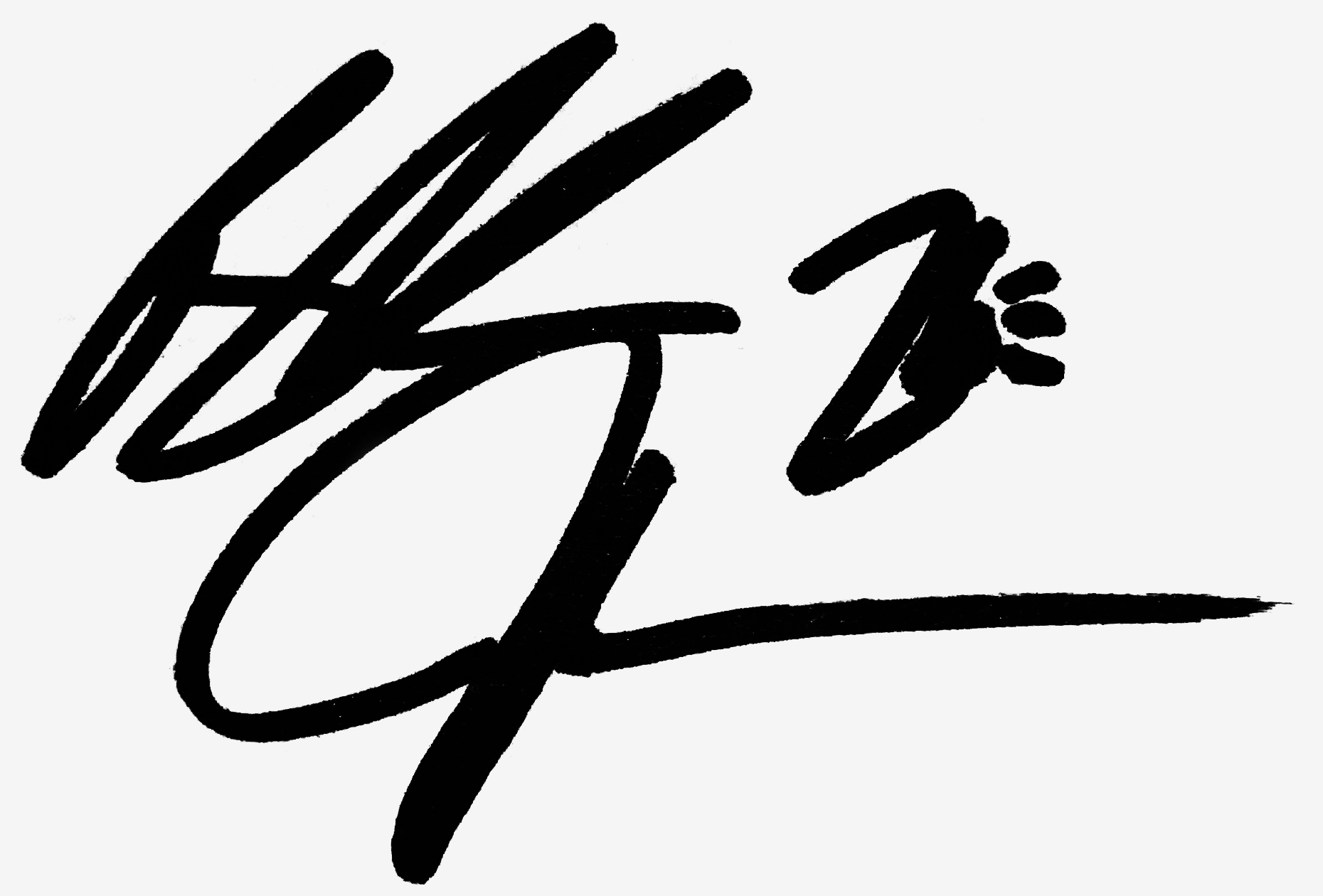 A black and white picture of the signature of a person.