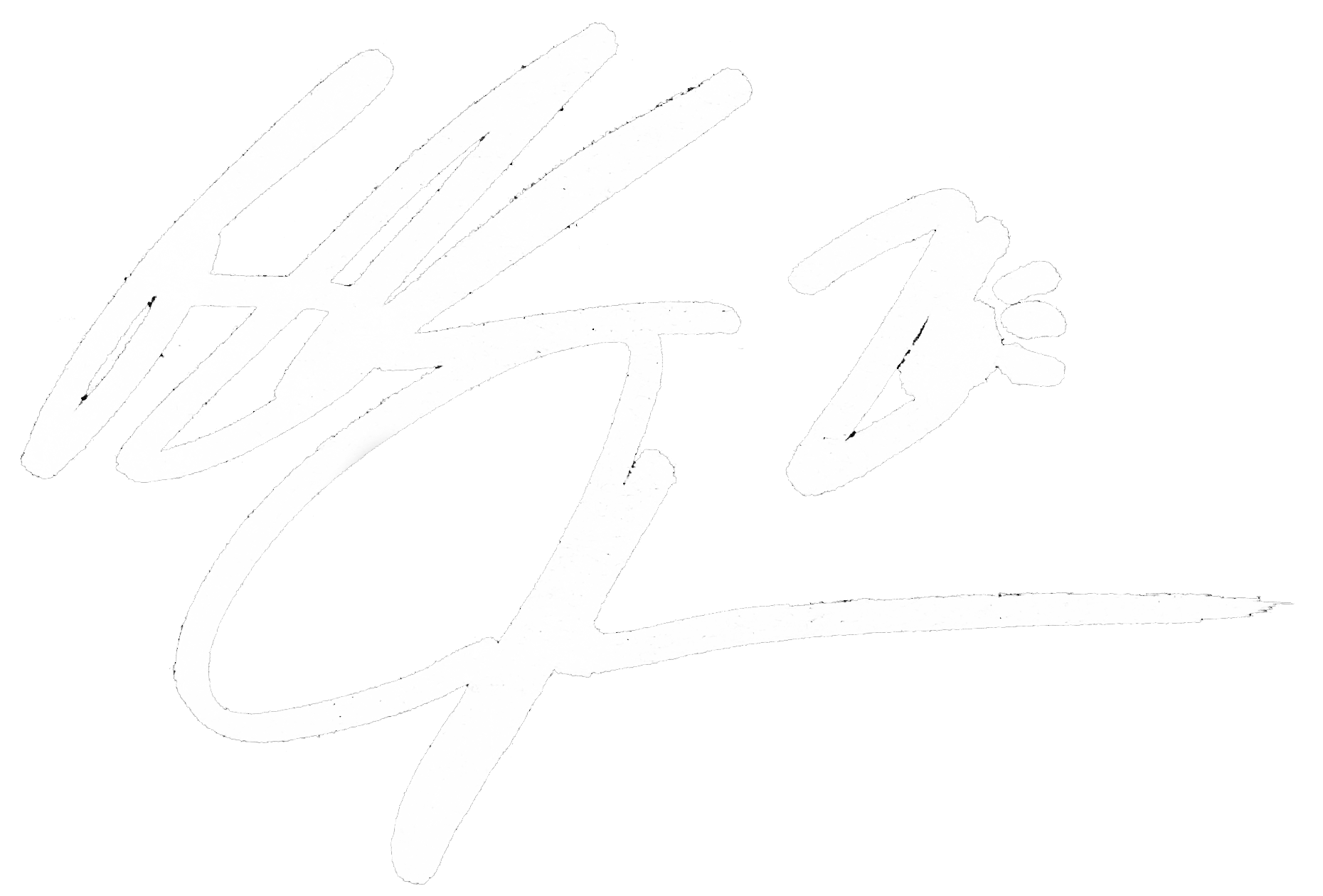 A black and white picture of the signature of a person.