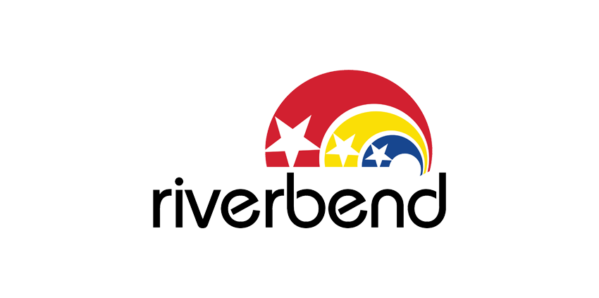 A black background with the words riverbend in front of it.